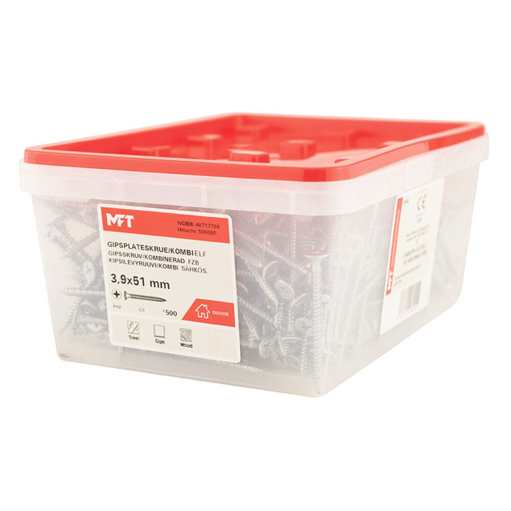 Gipsskrúfur PH2 3,9x51 mm 900 stk MFT C1