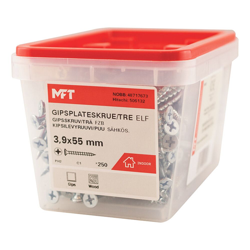 Gipsskrúfur PH2 3,9x55 mm 250 stk MFT C1