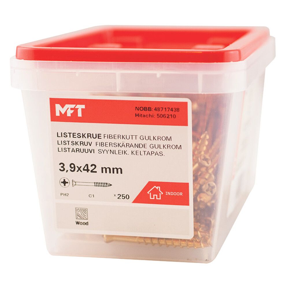 Trésskrúfur PH2 3,9x42 mm 250 stk MFT C1