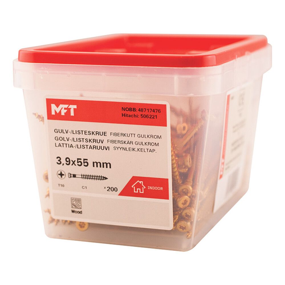 Trésskrúfur PH2 3,9x55 mm 200 stk MFT C1