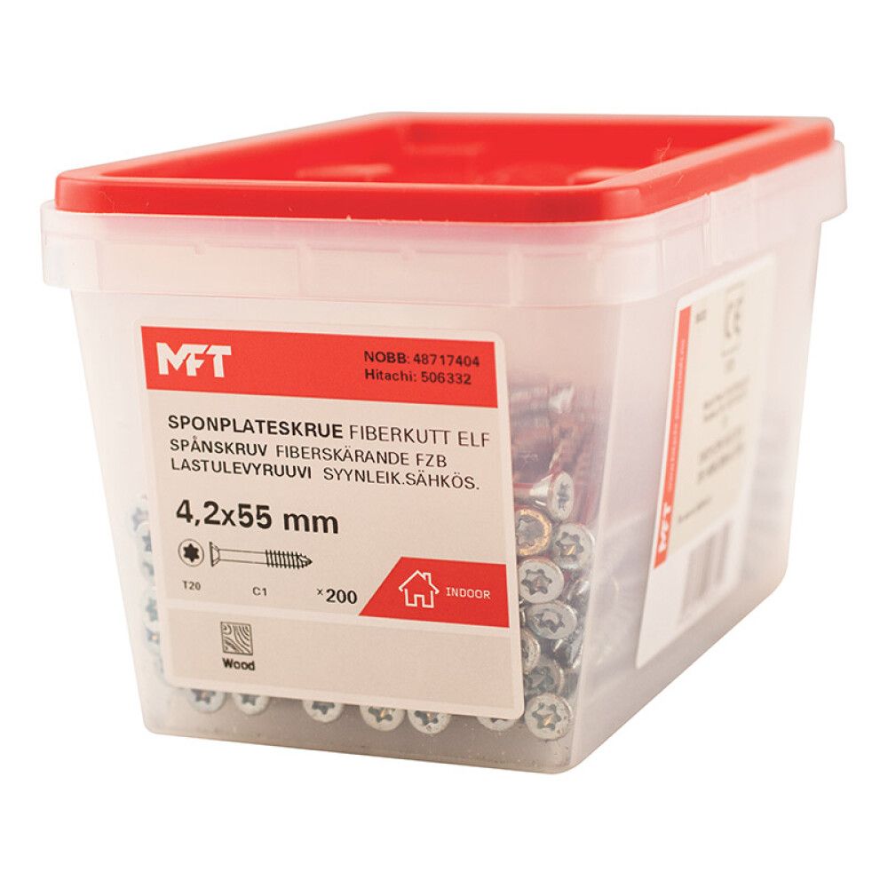 Trésskrúfur TX20 4,2x55 mm 200 stk MFT C1