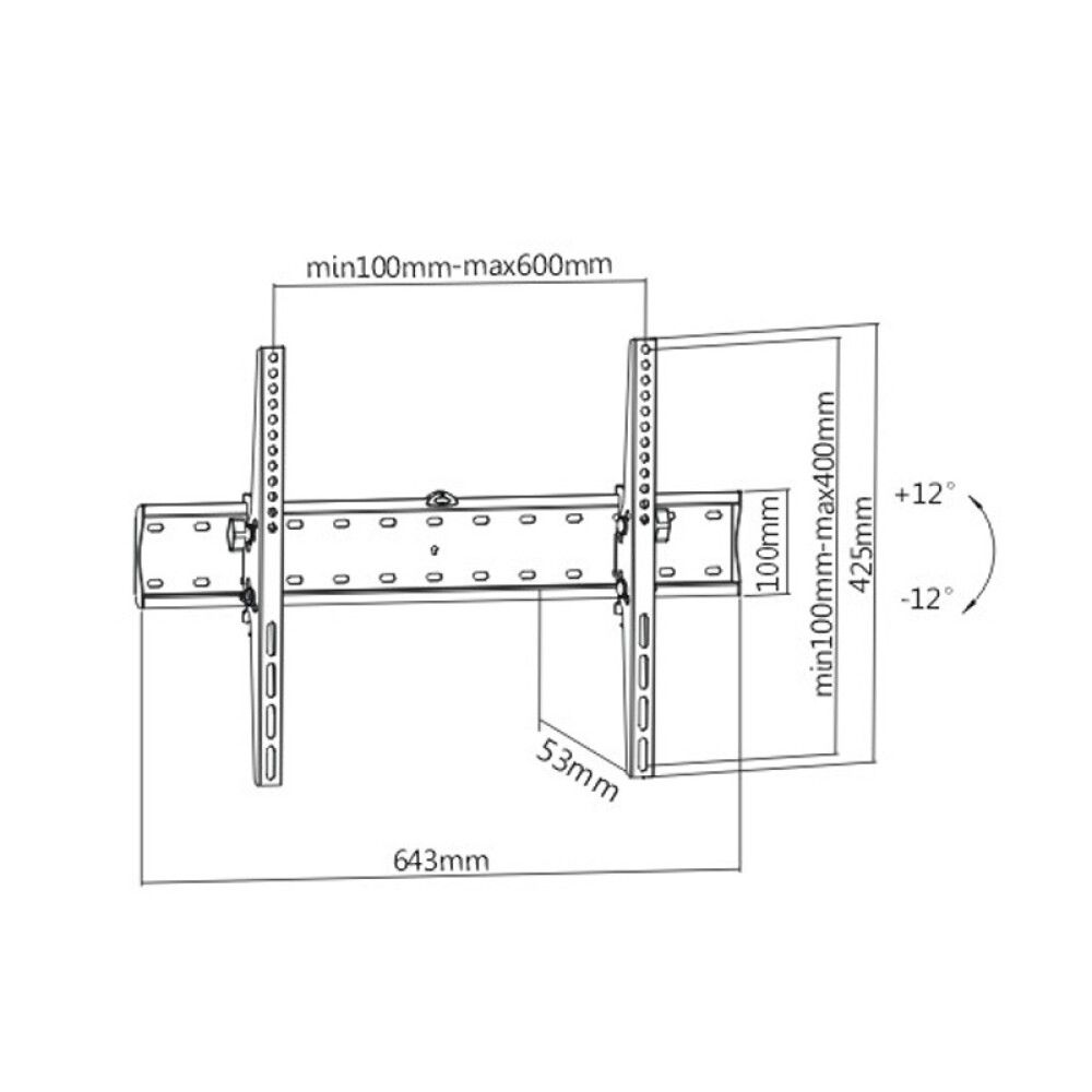 Veggfesting fyrir sjónvarp 37"- 70" hámark 40 kg Millex