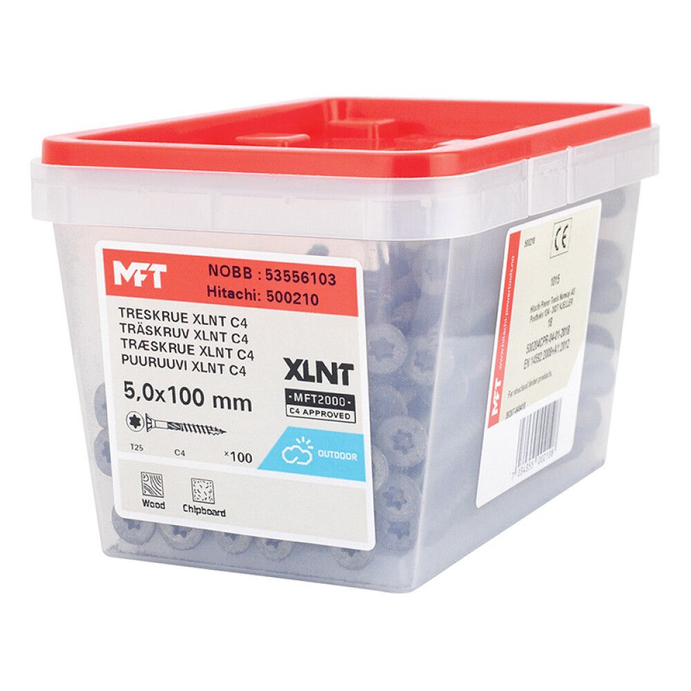 Tréskrúfur TX25 Ø5x100 mm 100 stk MFT C4