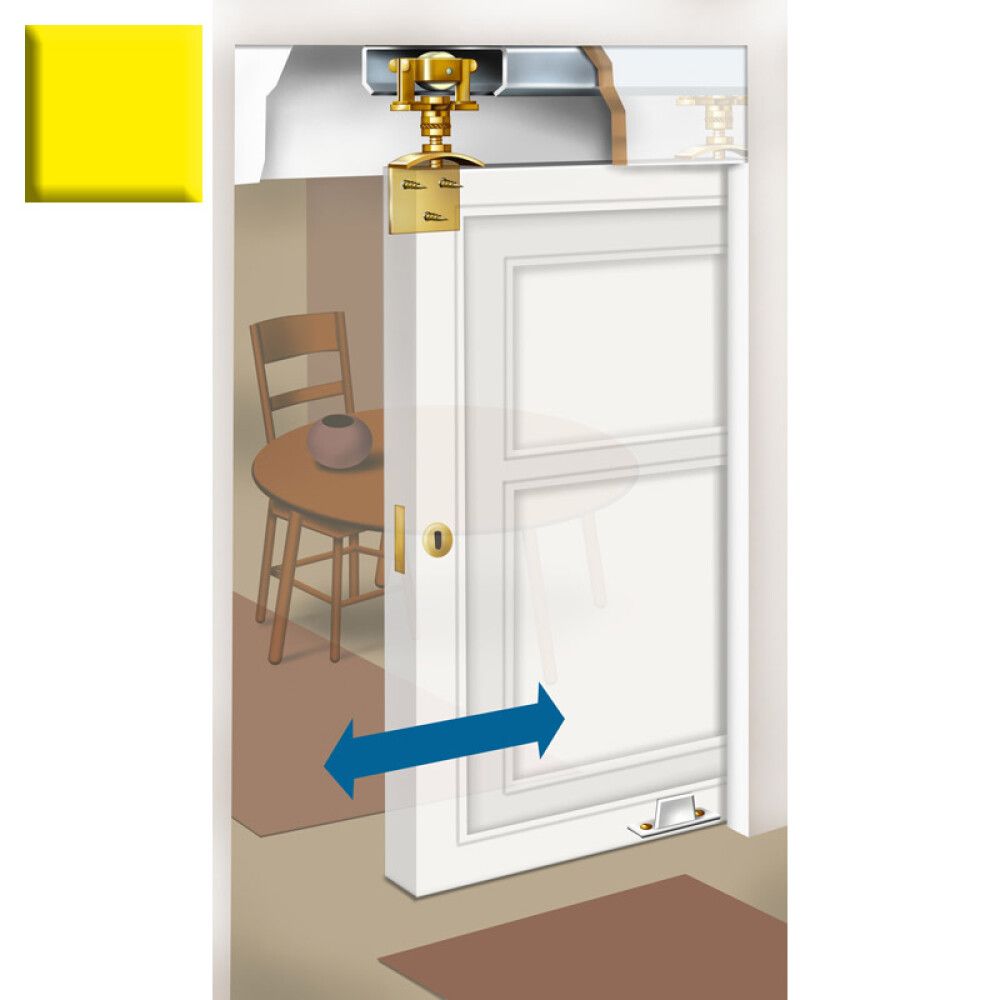 Aukahlutasett fyrir rennihurð 40kg gul sería