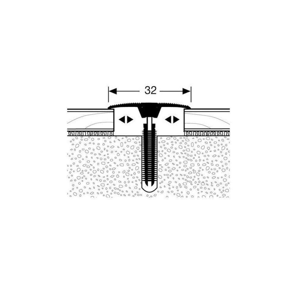 Frágangslisti samskeyta 90x3,2cm Logoclic rústfrítt stál