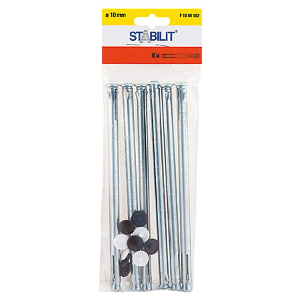 Karmfesting 10x182mm Stabilit 6stk með skrúfum