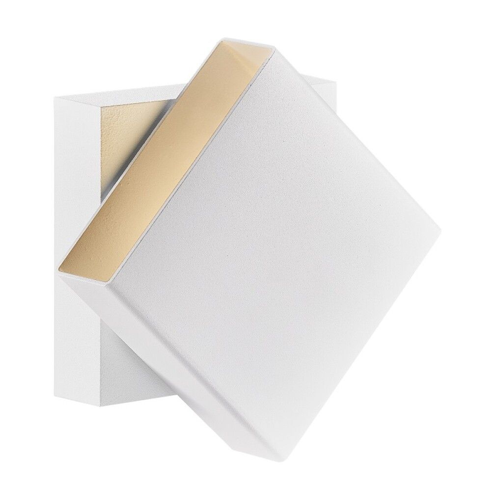 Veggljós LED Turn hvítt 15x15 cm