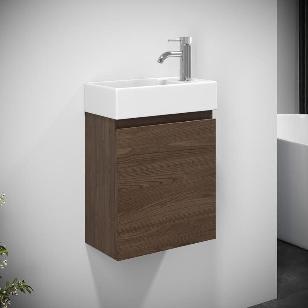 Handlaugarskápur 40 cm Camden Slim Integrated hnota