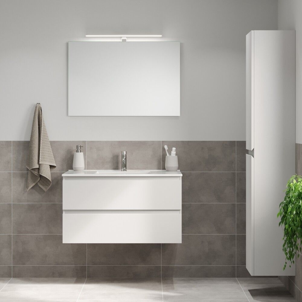 Baðinnrétting með handlaug 90 cm Camden hvít