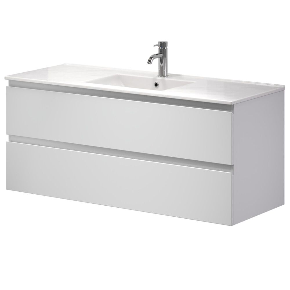 Baðinnrétting með handlaug 120 cm hvít Camden