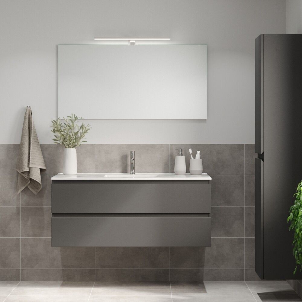 Baðinnrétting með handlaug 120 cm svört Camden