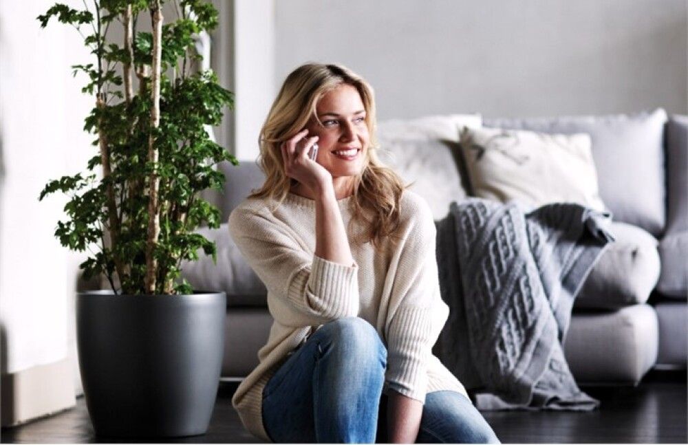 Blómapottur á hjólum Brussels Ø35cm hvítur