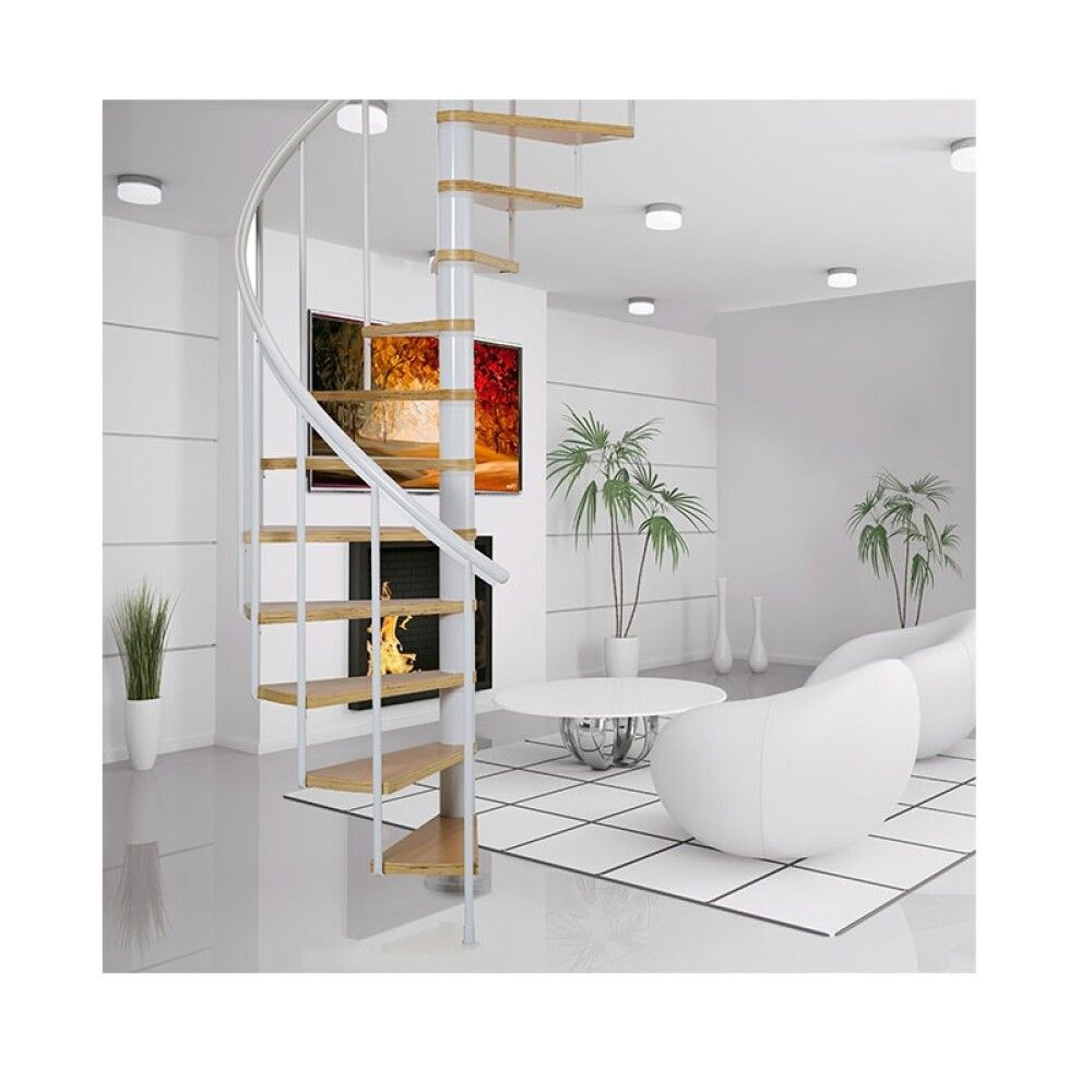 Hringstigi Ø140 cm 11 þrep 244-280 cm Calgary hvítur