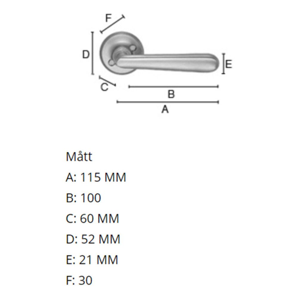 Hurðarhúnn utandyra Beslagsboden B155 messing