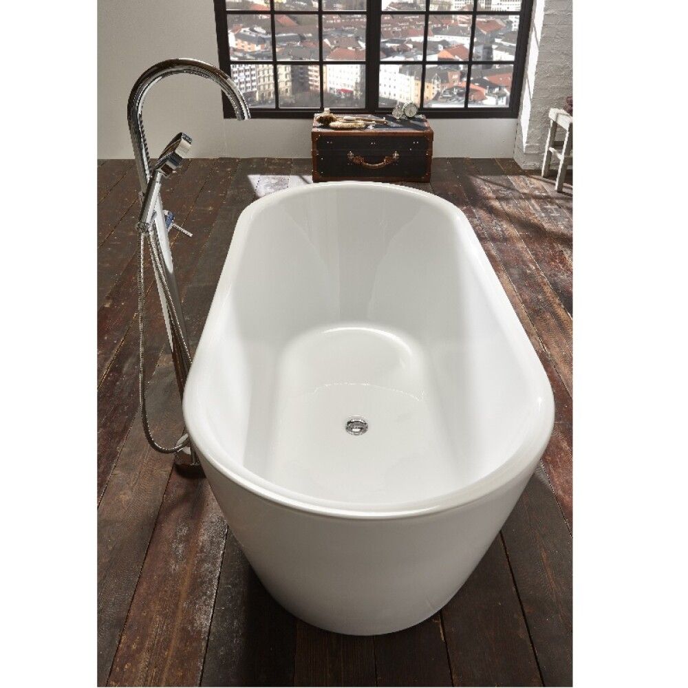 Baðkar frístandandi Visby hvítt 160x75 cm Camargue