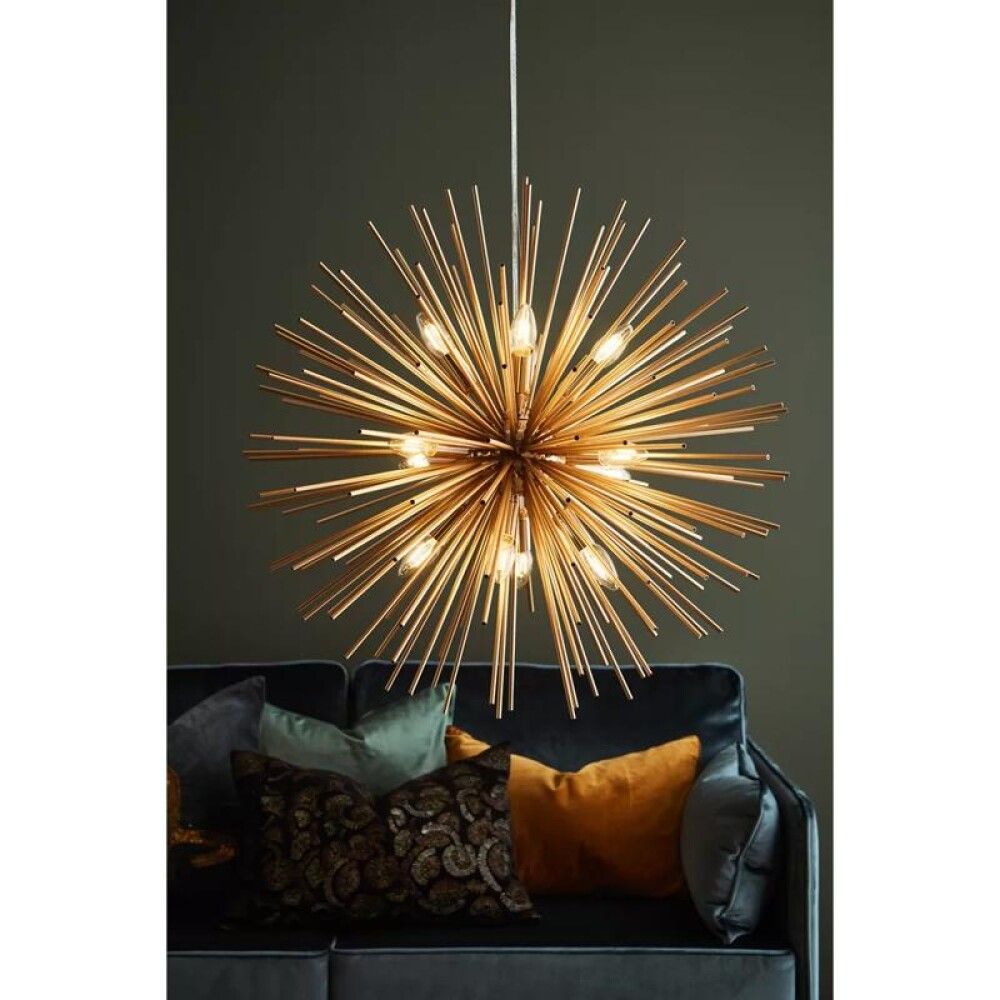 Hangandi ljós 12xE14 Soleil Ø72 cm gyllt