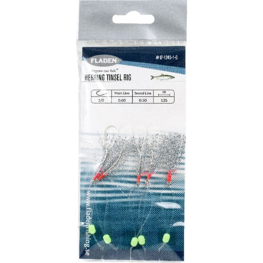 Slóði fyrir síld Fladen Fishing str. 1/0 5stk silfur