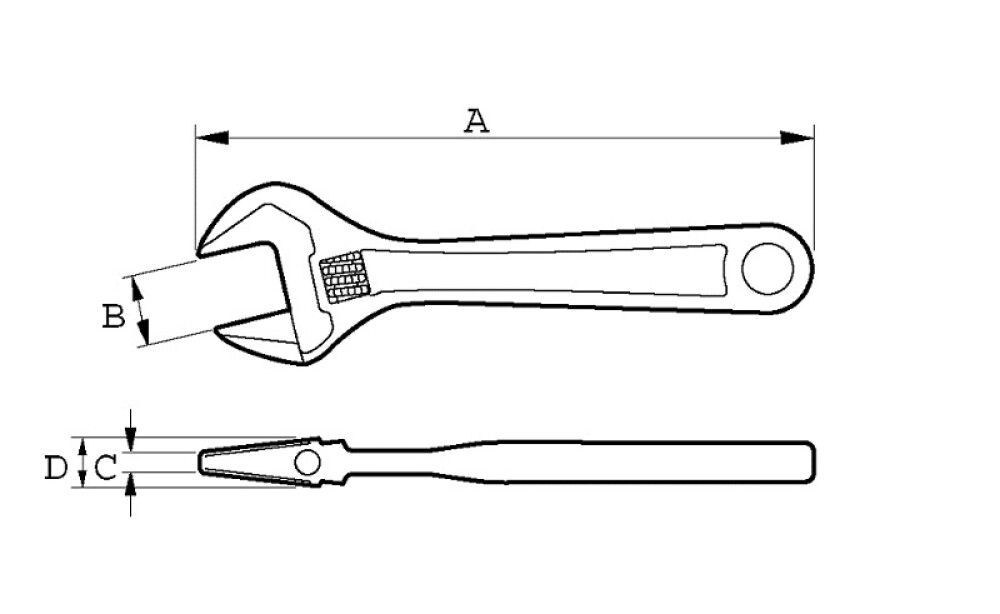 Skiptilykill 4" Bahco