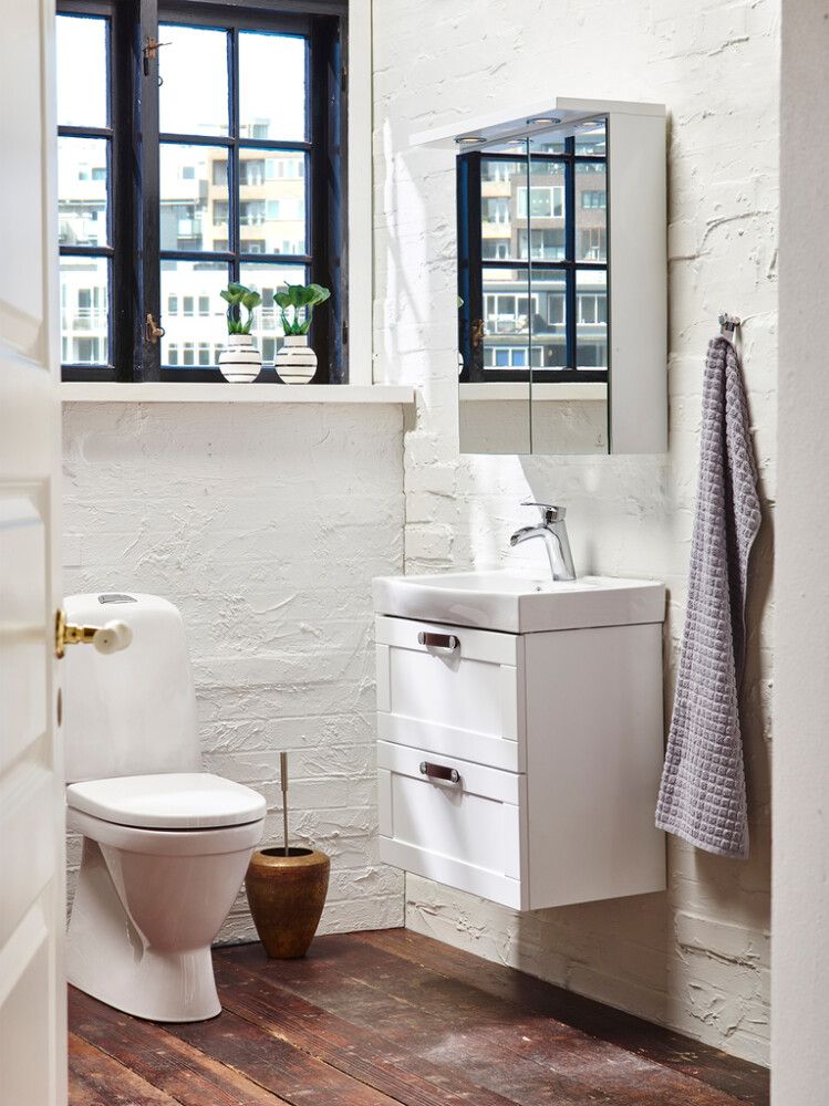 Handlaugarskápur 80x33x55cm Skärgård matt hvítur