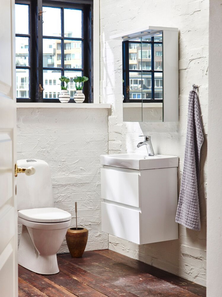 Handlaugarskápur 80x33x55cm Skärgård matt hvítur