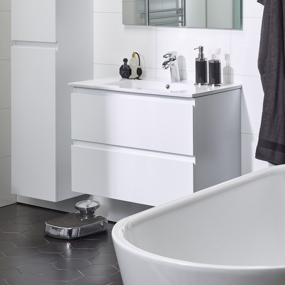 Handlaugarskápur 80x43x55cm Skärgård matt hvítur