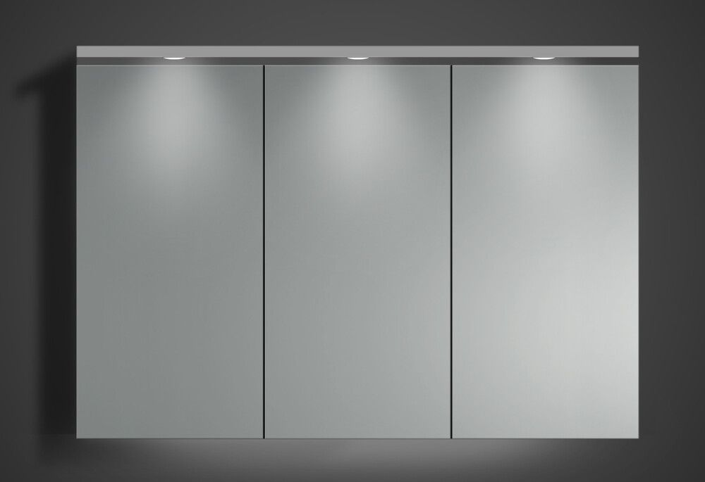 Speglaskápur kantaður matt grár 100x70 Skärgård