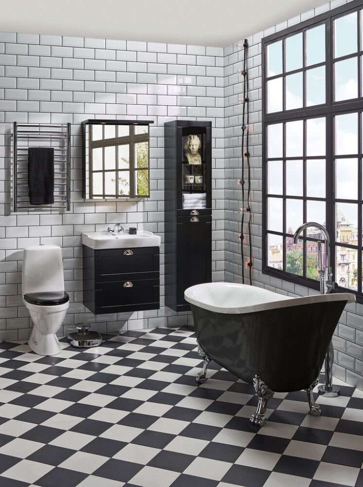 Baðkar frístandandi Camargue Siljan 150x75 cm svart