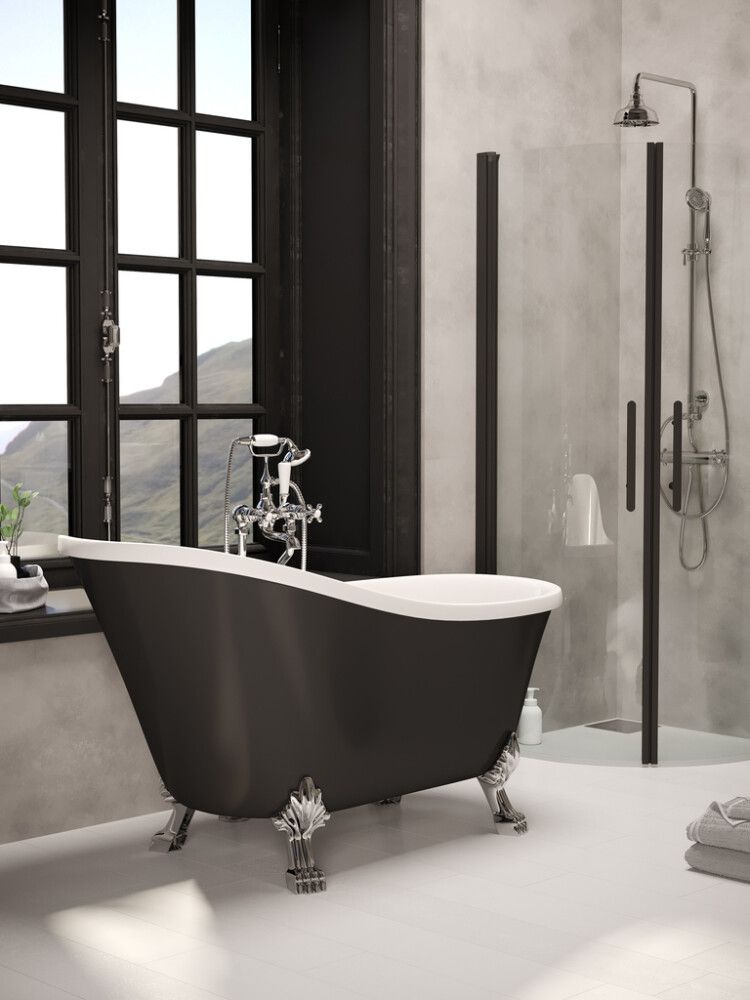 Baðkar frístandandi Camargue Siljan 150x75 cm svart