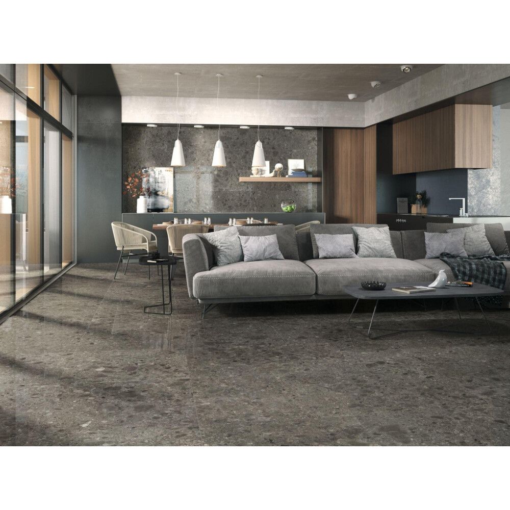 Gólf- & vegg flísar Hannover svartar 60x60 cm 1,08m²