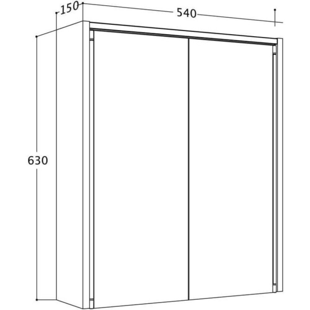 Speglaskápur 54x63cm LED Nelma Hvítur