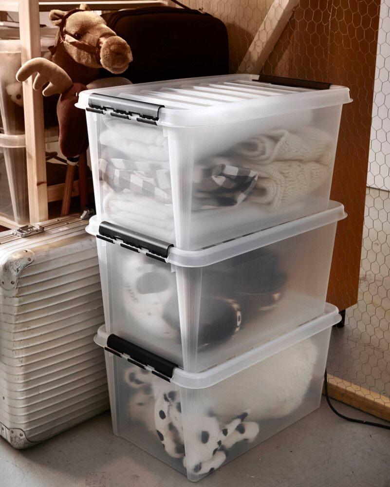 Plastkassi með loki 47L SmarStore Classic 45 glær