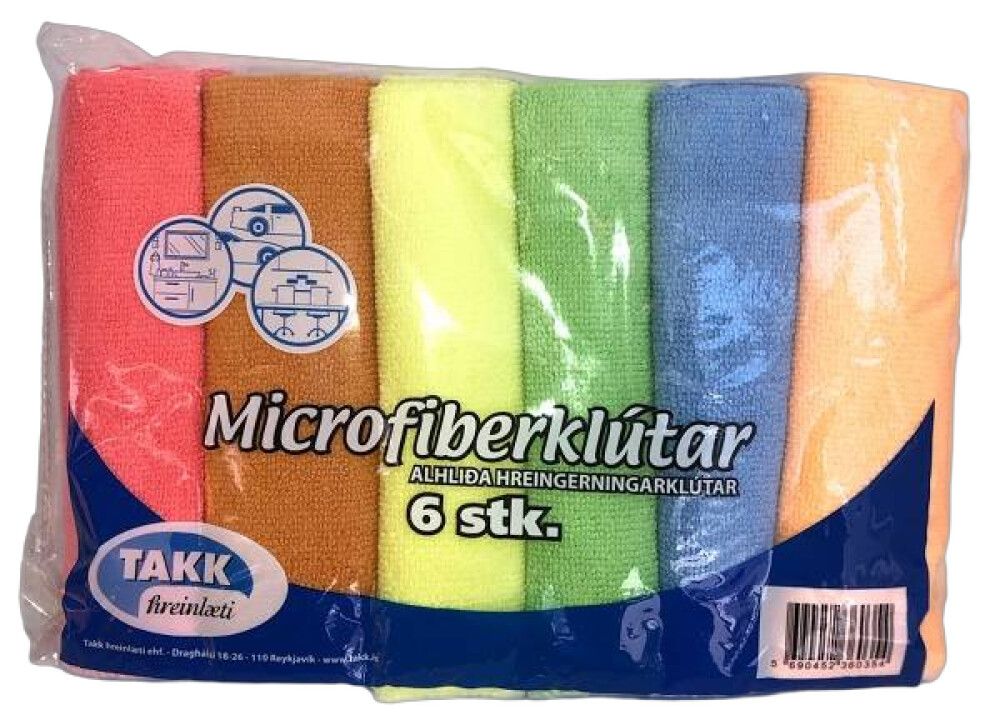 Microfiberklútar 6stk Takk