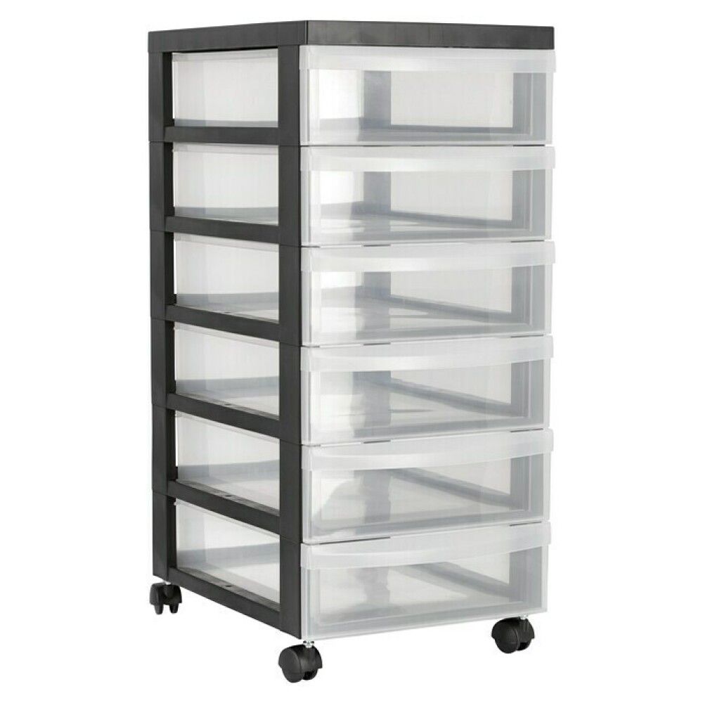 Skúffueining 6 skúffur á hjólum