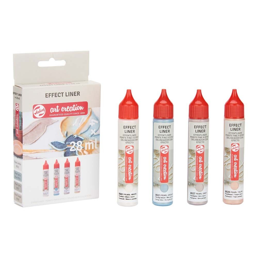 Föndurmálning 3D Effect Liner sett 4x28ml Specialties Pearl