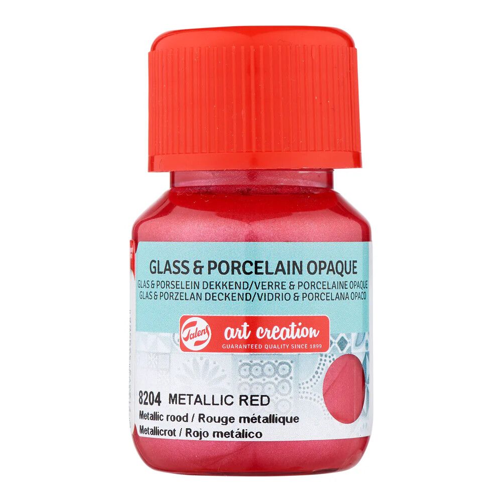 Föndurmálning gler&postulín þekjandi 30ml Metallic Red