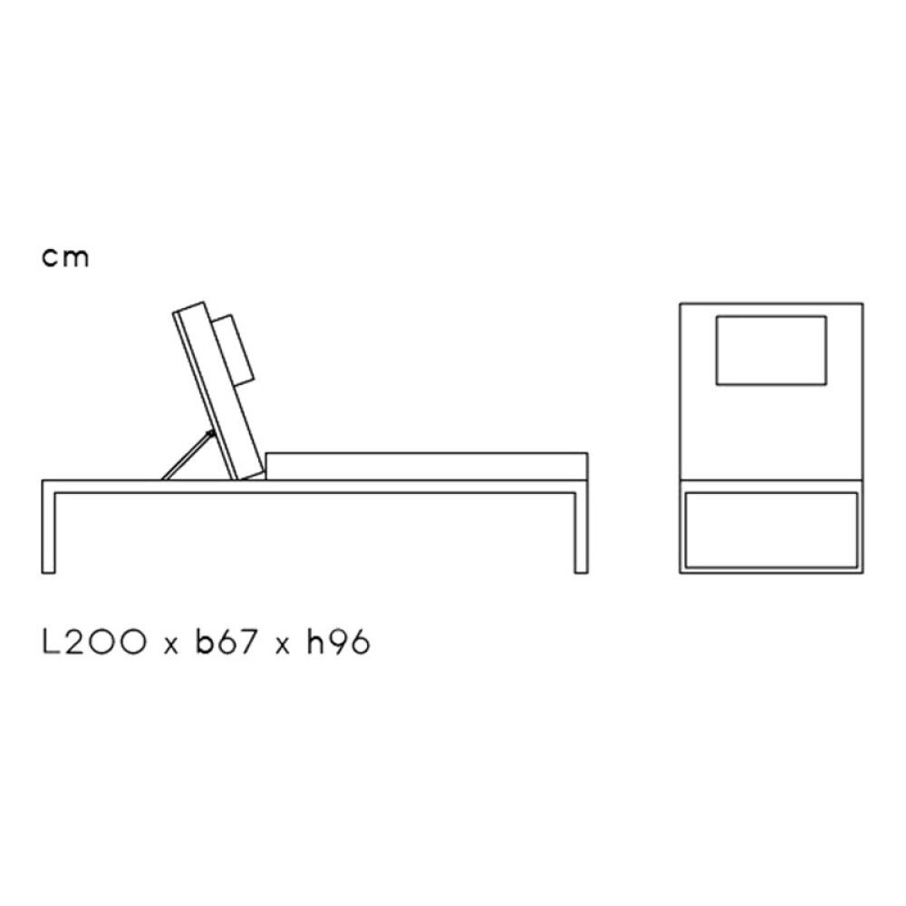 Sólbekkur skepparholmen ál ljósgrár/svartur