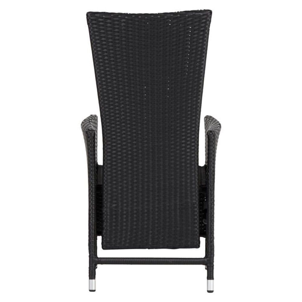 Garðstóll stillanlegur Sunfun Marbella rattan svartur