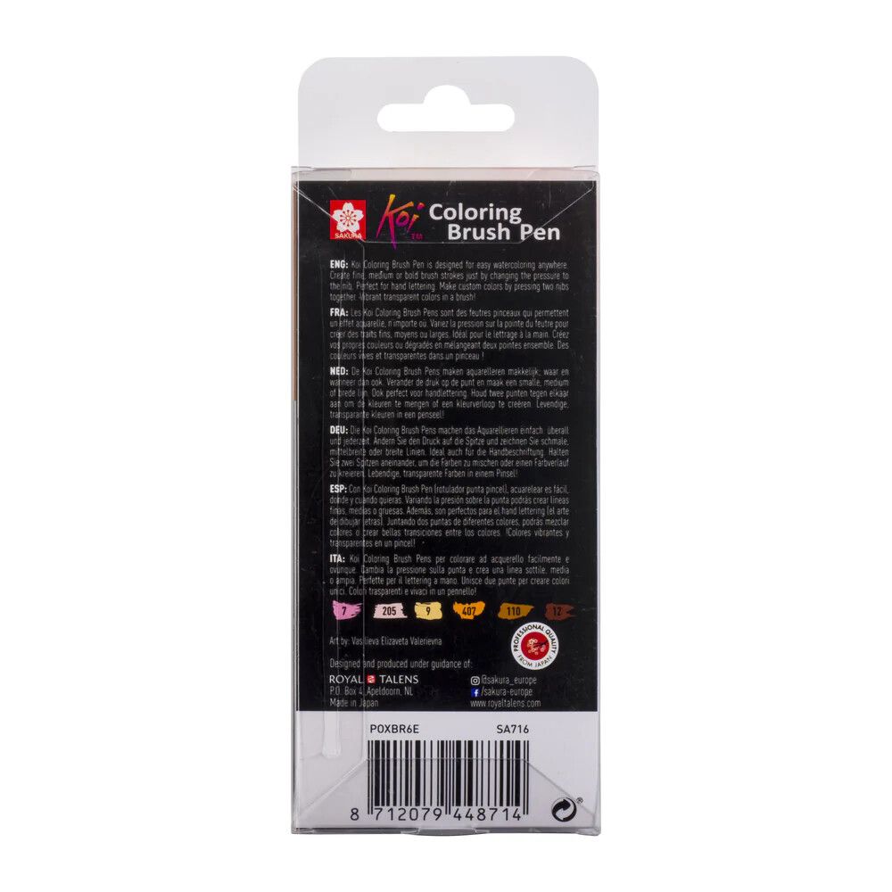 Pensilpenna sett Sakura Koi Portrait 6 litir