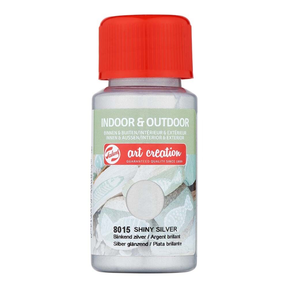 Föndurmálning inni og úti 50ml Shiny Silver