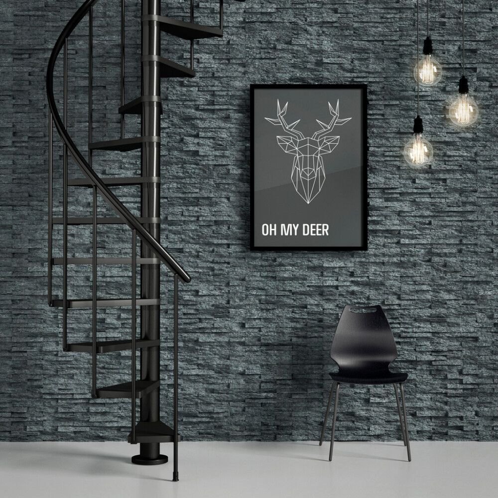 Hringstigi Ø140 cm 11 þrep 244-280 cm Calgary koksgrár