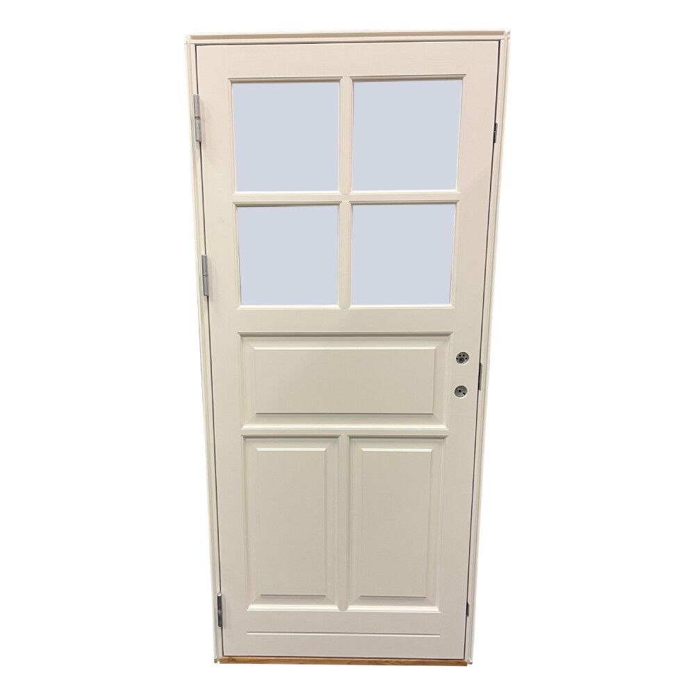 Útihurð H/inn m/2x2 gleri 2115 x 948 mm hvít