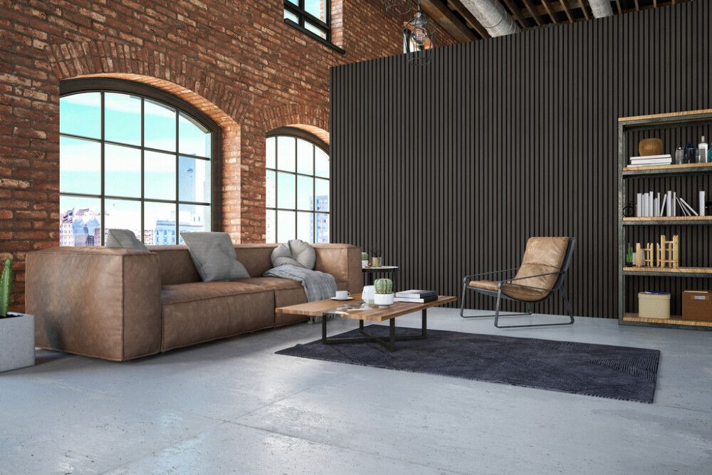 Hljóðdempandi plata svört eik 2440x605x22 mm