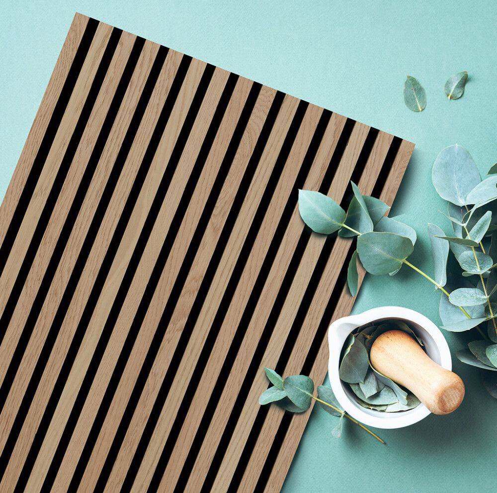 Hljóðdempandi plata ljós eik 2440x605x22 mm