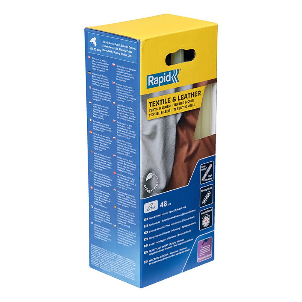 Límstangir efni/leður 12 mm 48 stk Rapid