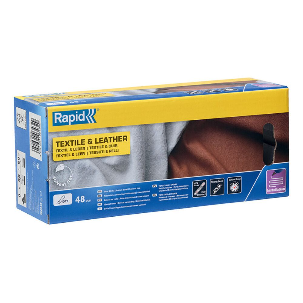 Límstangir efni/leður 12 mm 48 stk Rapid