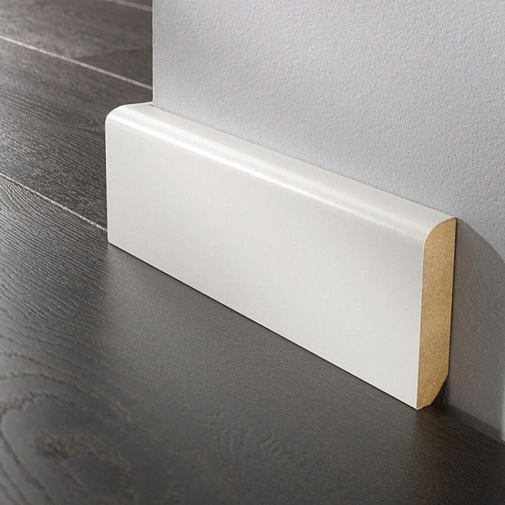 Gólflisti MDF 100x15x2600 mm Logoclic Trend hvítur RAL 9002