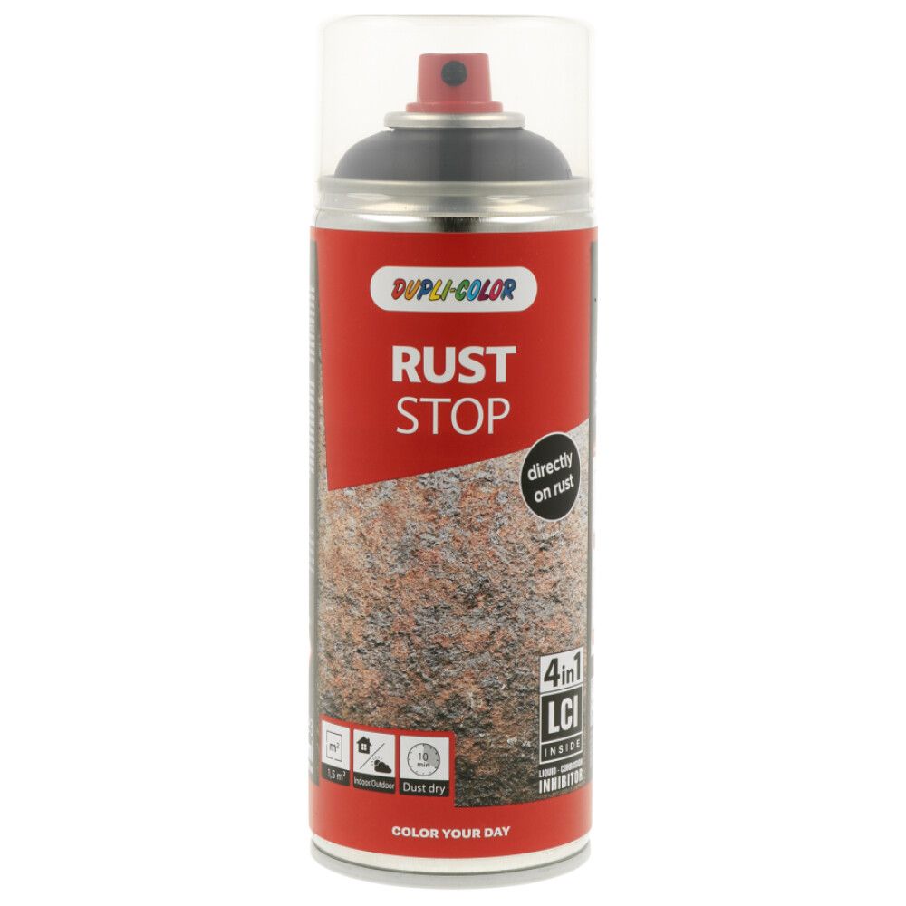 Ryðvari 400ml Dupli-Color Rust Stop satín matt svart