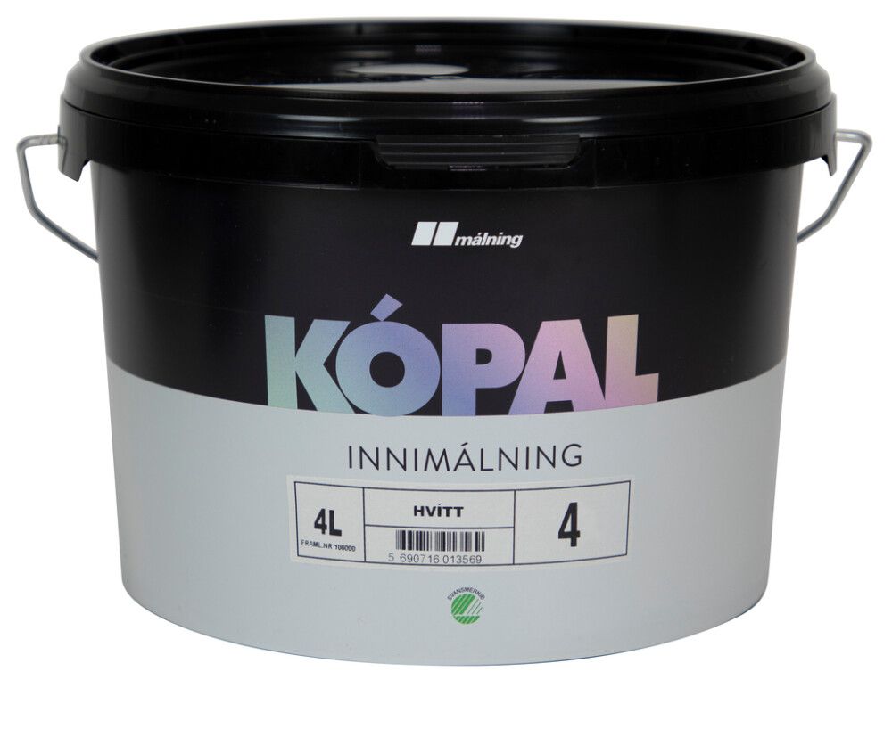 Loft- & veggmálning svört 4L Kópal 10