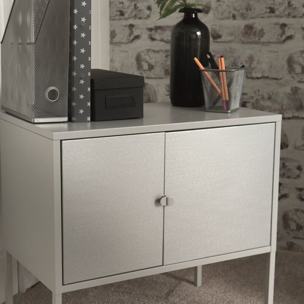 Filma metalic brush, 45cmx1.5m silfur