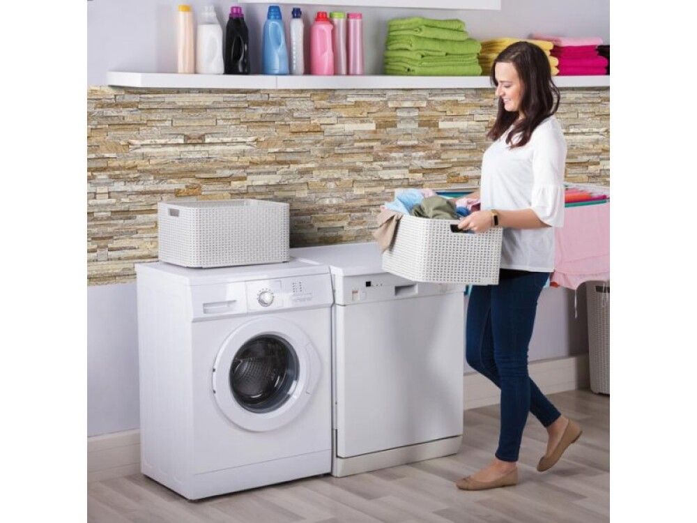 Veggfóður steinveggur 67,5x400 cm sand